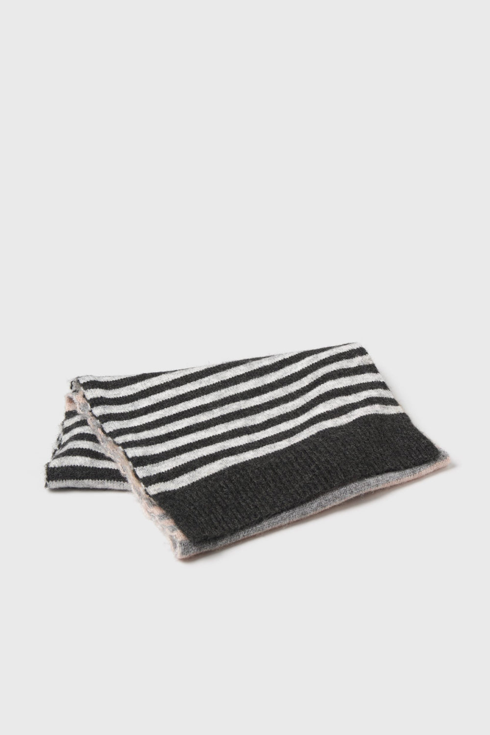 Multicolored striped knitted scarf