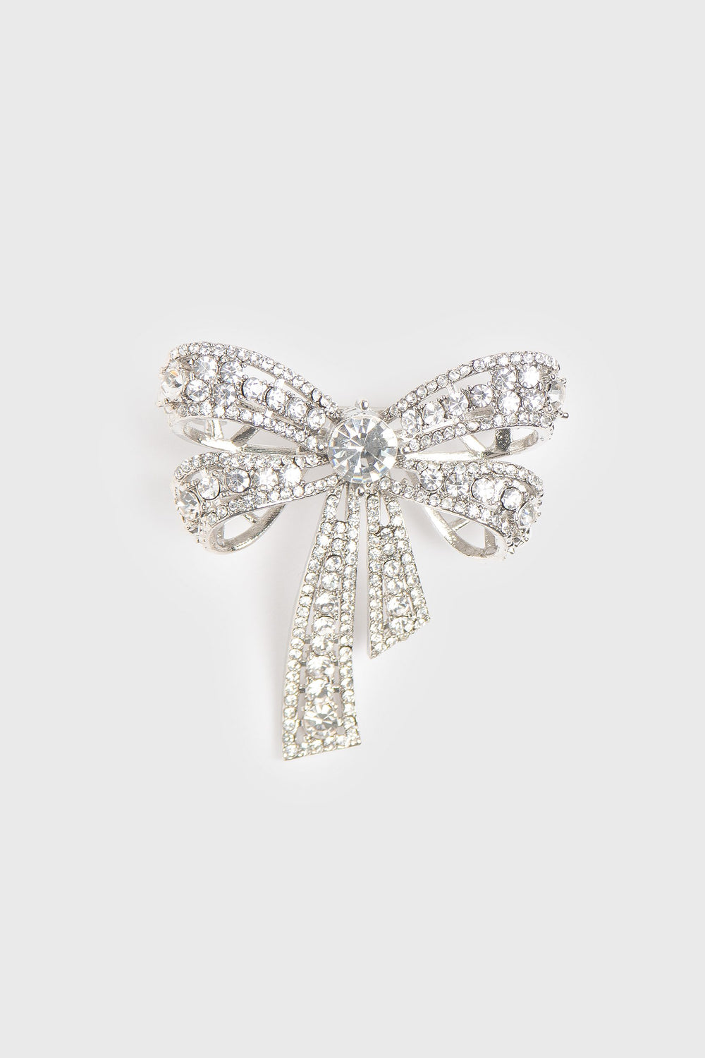 Crystal bow brooch