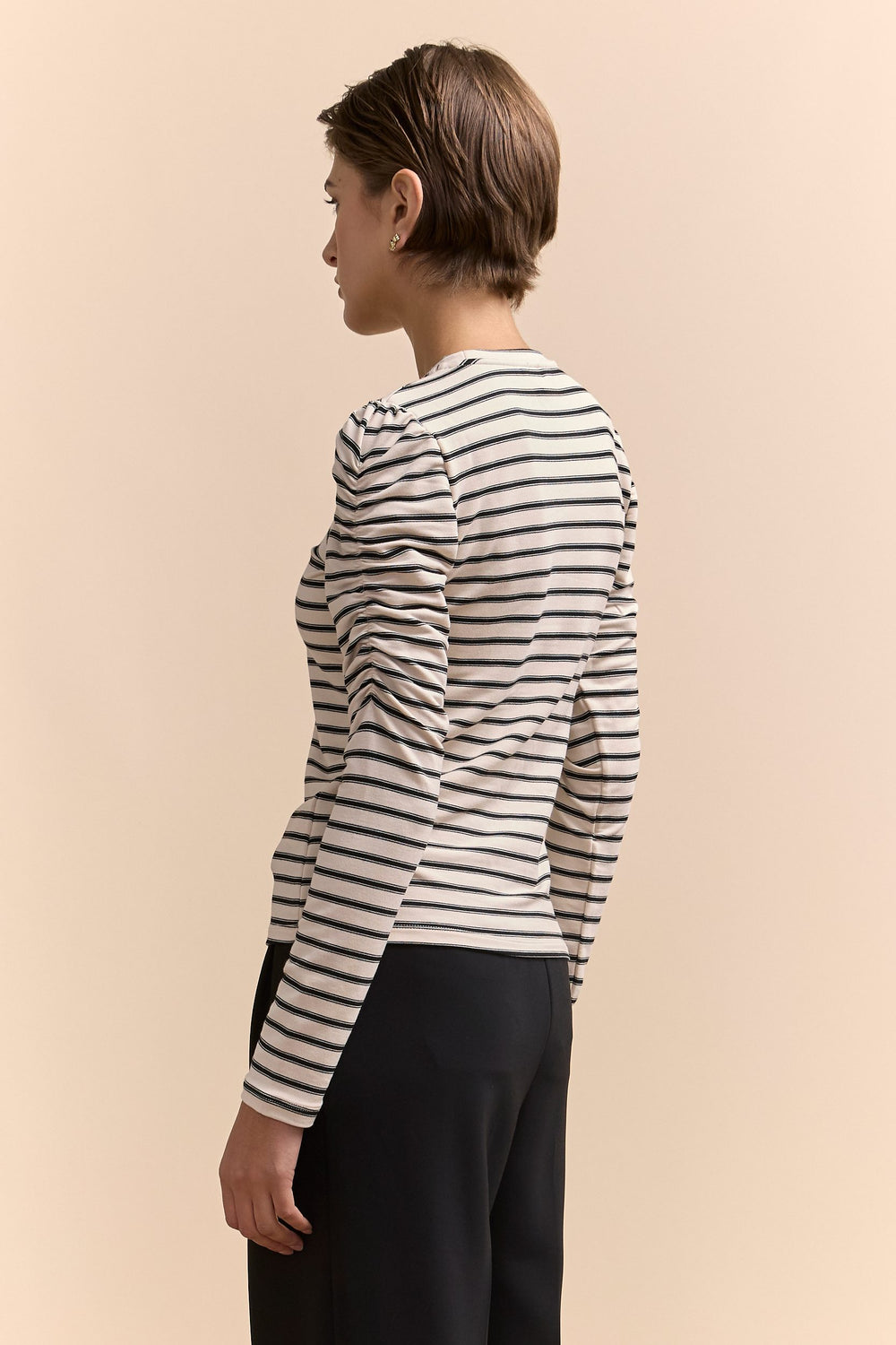 Striped crew neck top