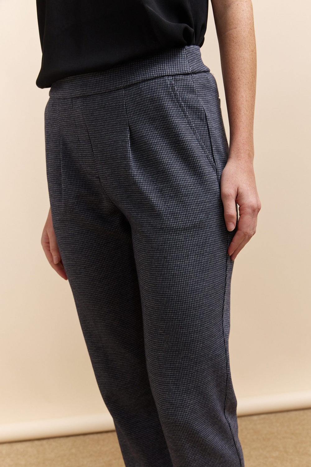 Pant with pleats & elastic waist