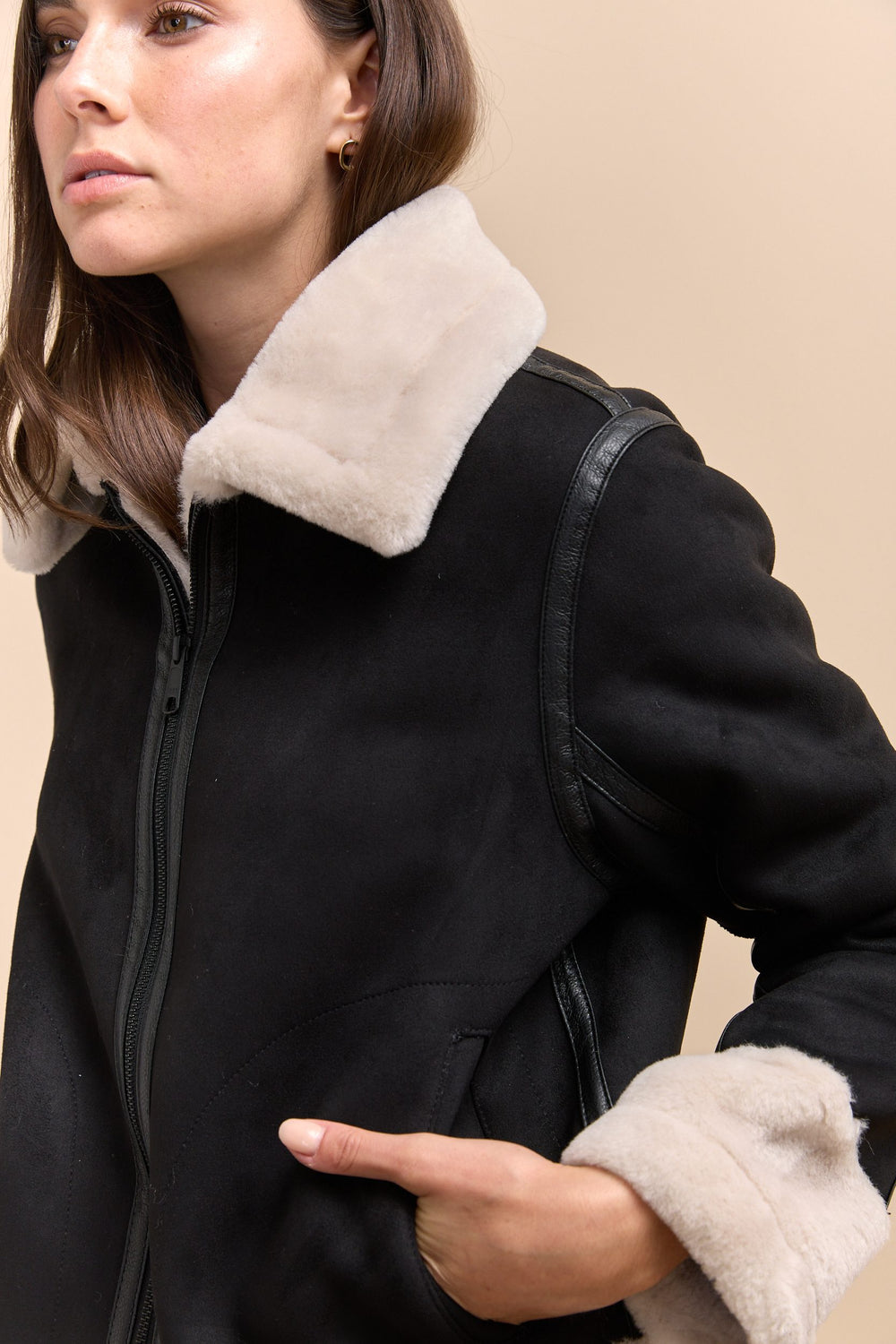 Faux shearling coat