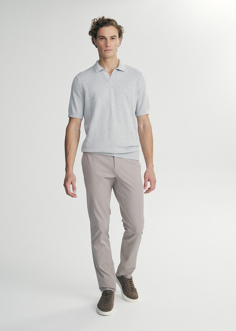 Textured  johnny collar polo