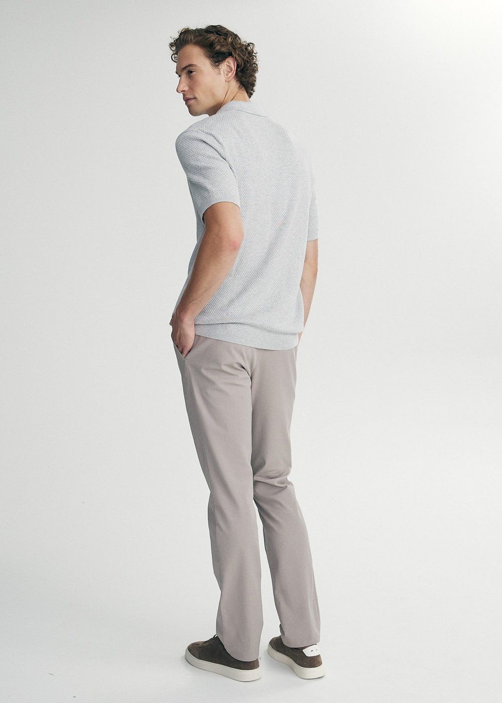 Textured  johnny collar polo