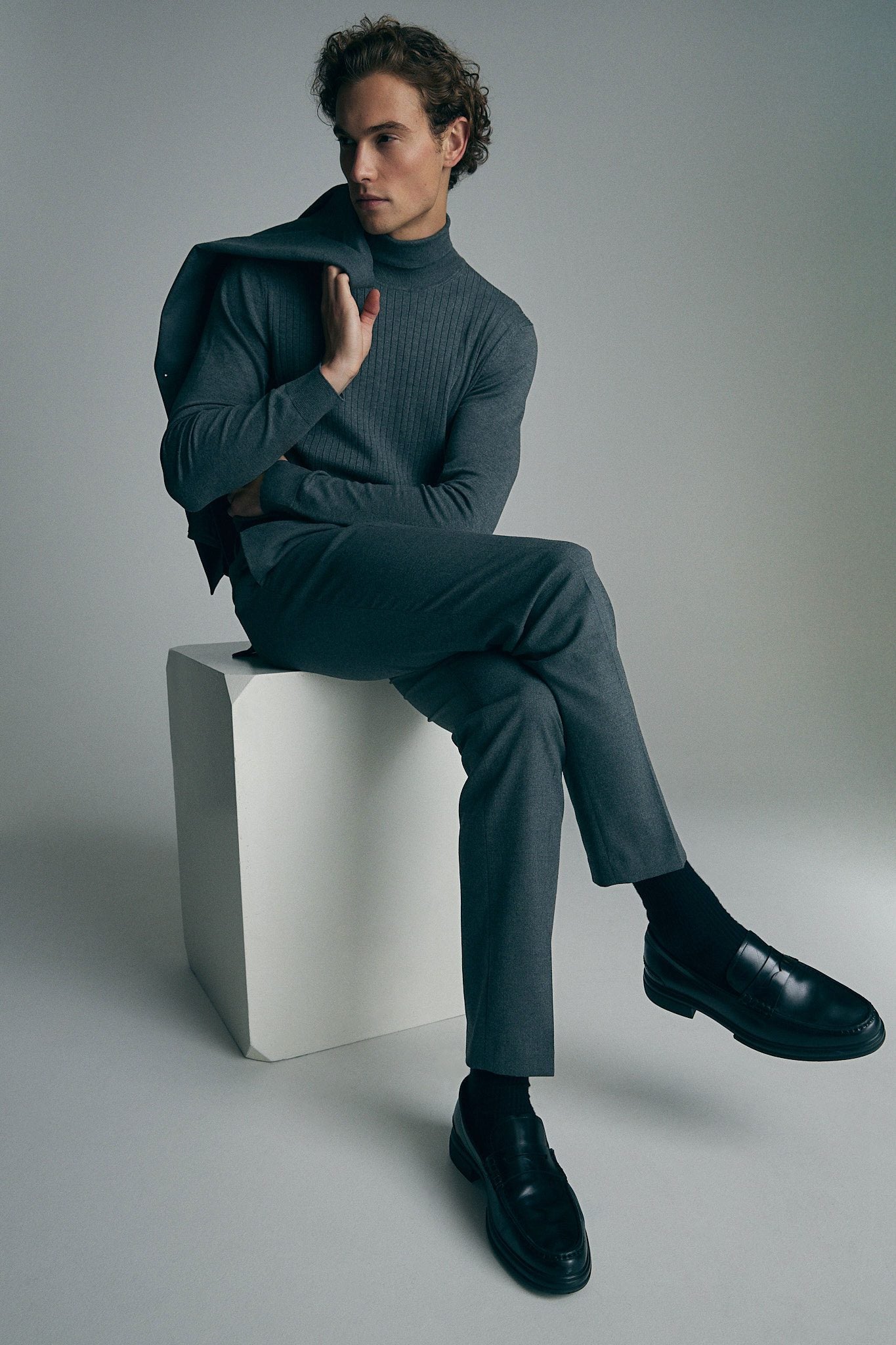 Pleated flannel pants