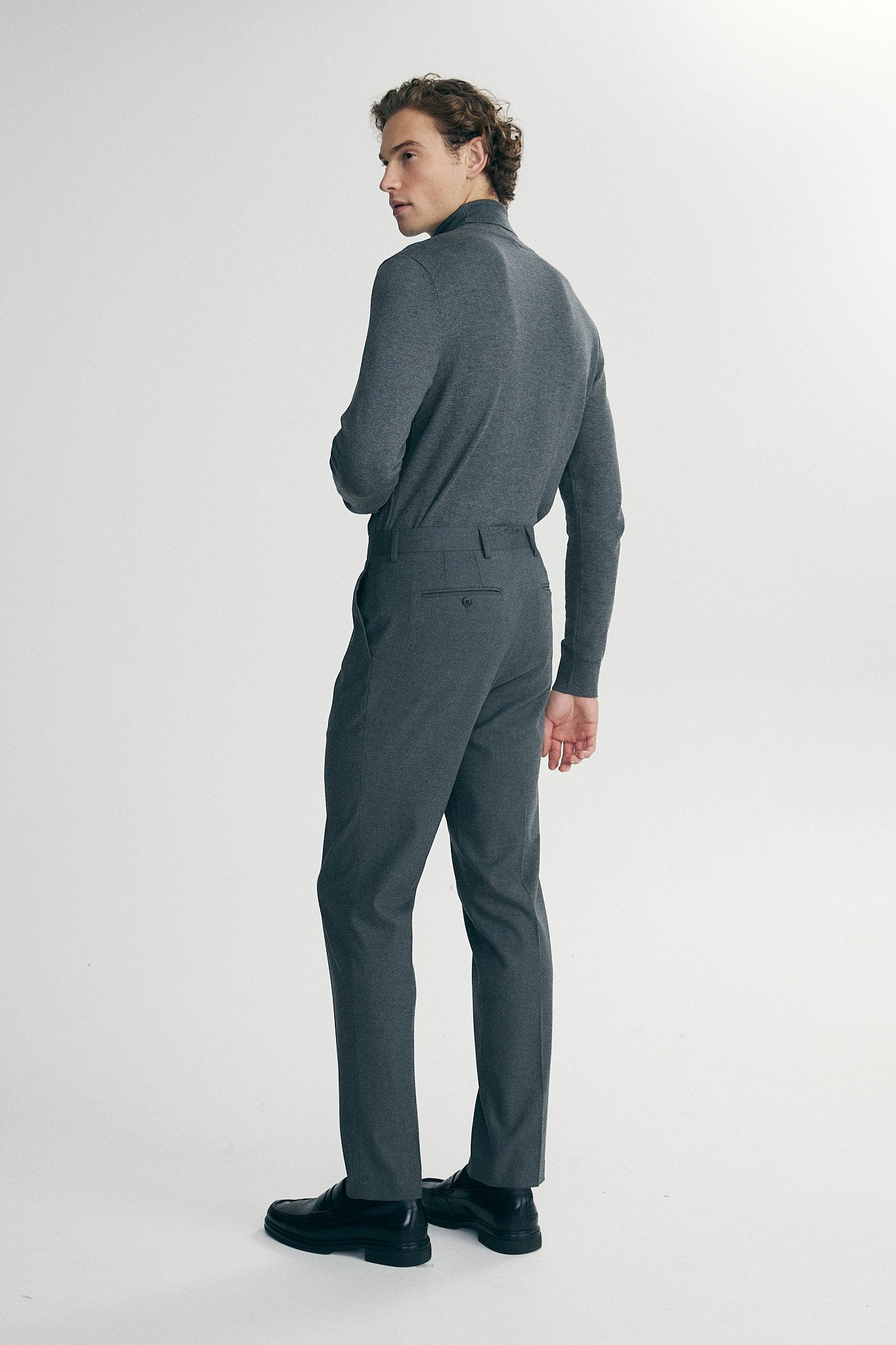 Pleated flannel pants