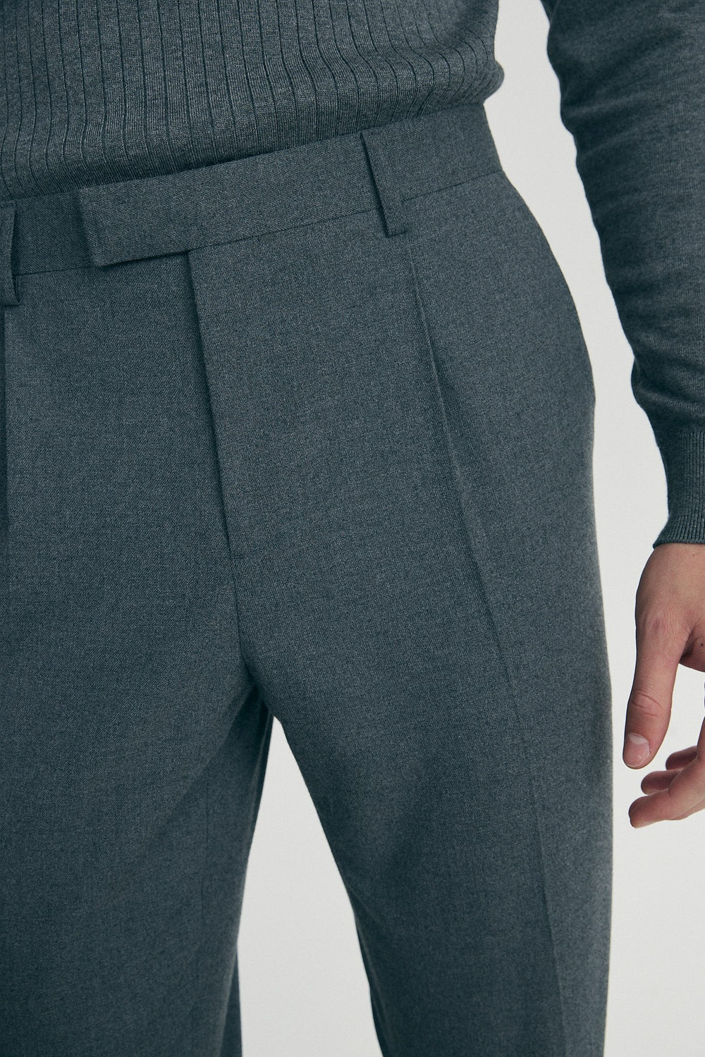 Pleated flannel pants