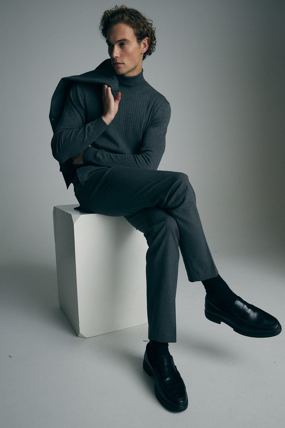 Pleated flannel pants