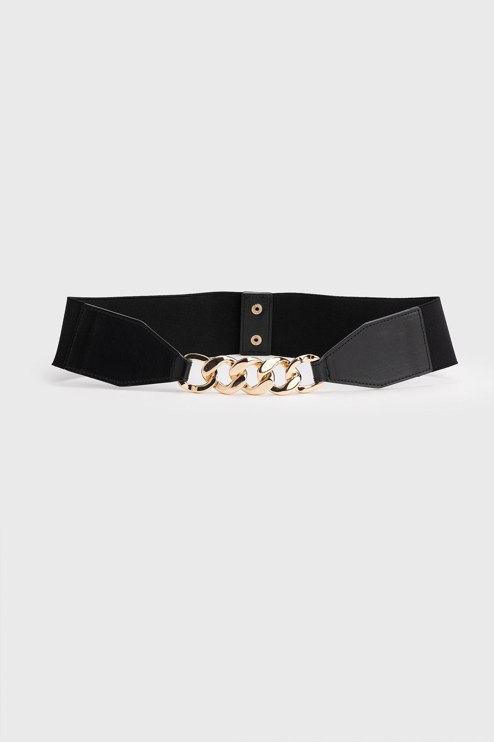 Stretch belt with metal buckle