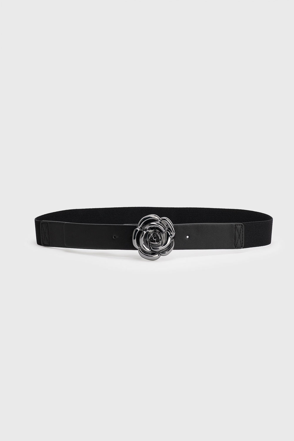 Stretch belt with flower-shaped buckle