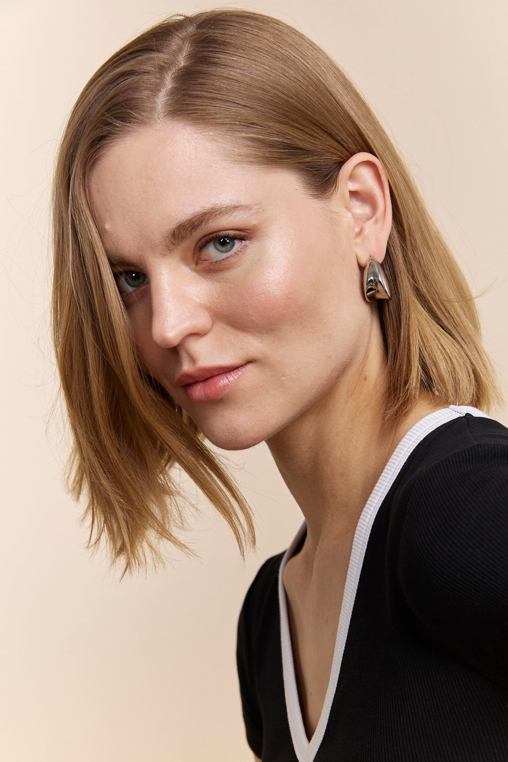 Geometric triangle earring