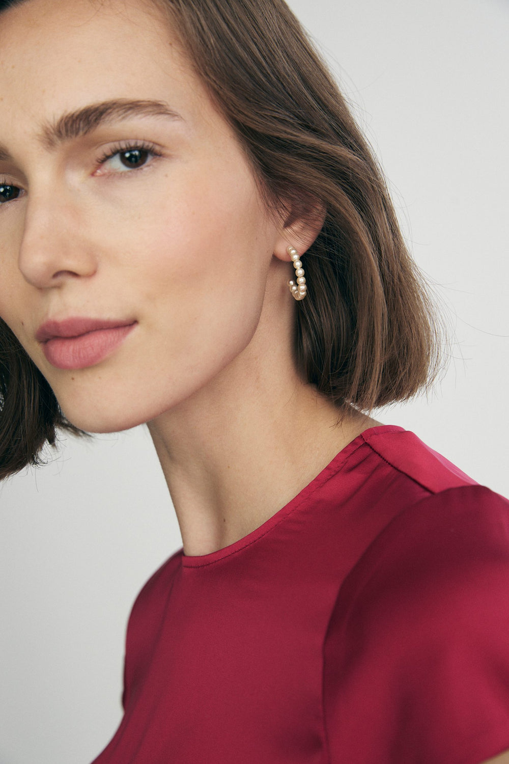 Pearl hoop earring
