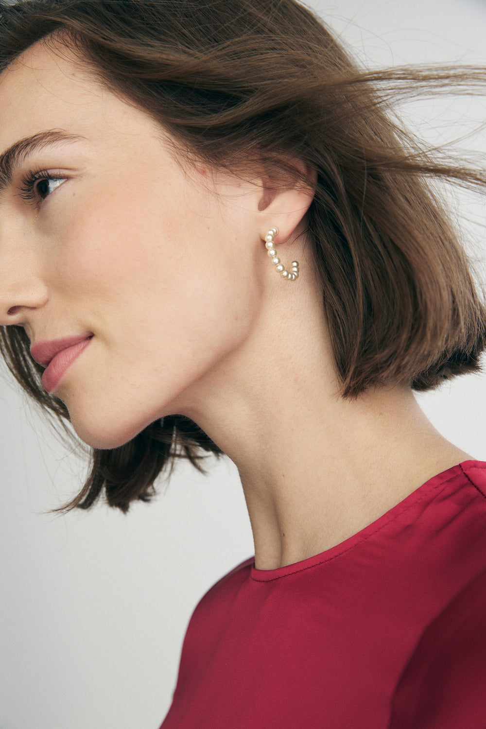 Pearl hoop earring