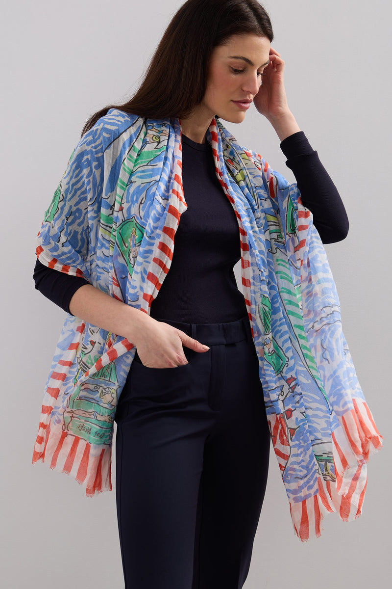 Maritime printed scarf