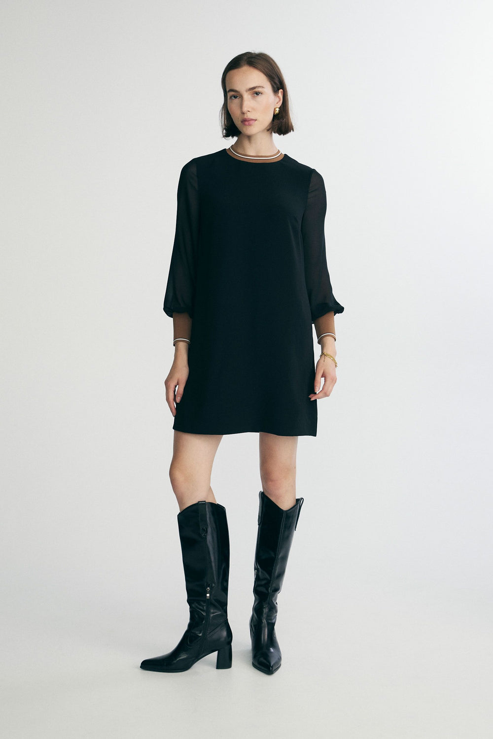 Cowboy boot with block heel