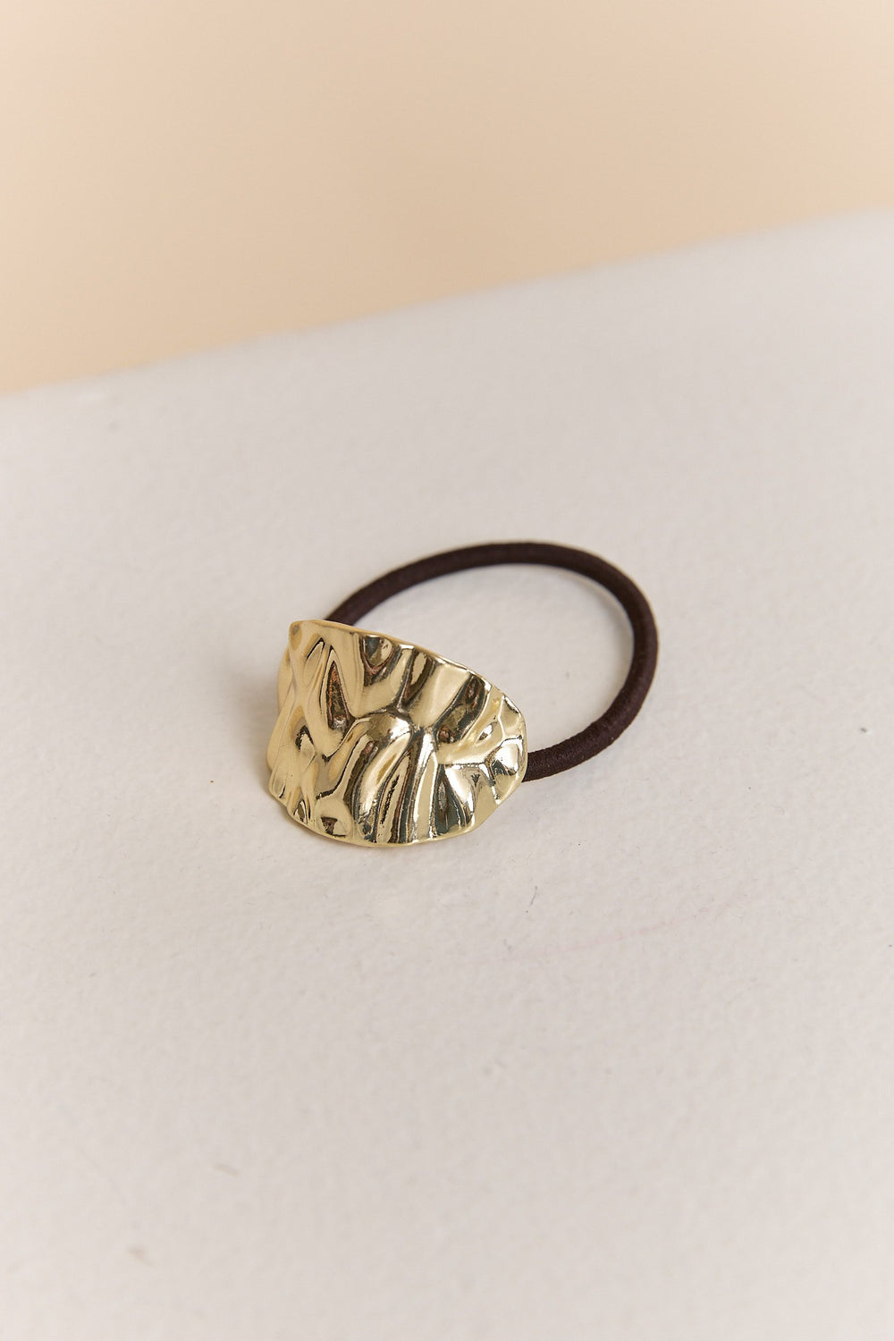 Textured metal hair tie