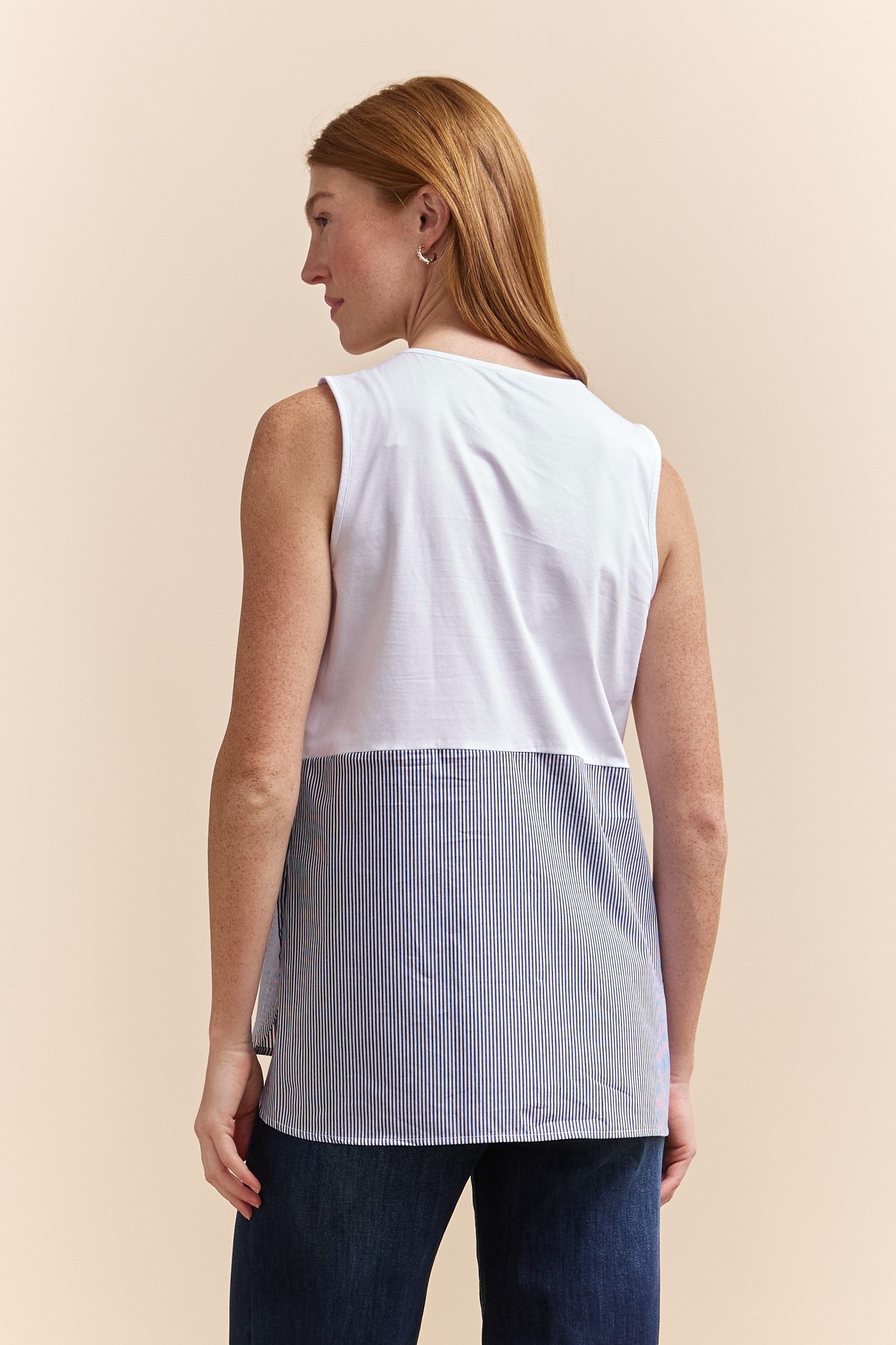 Jersey & woven top for layering