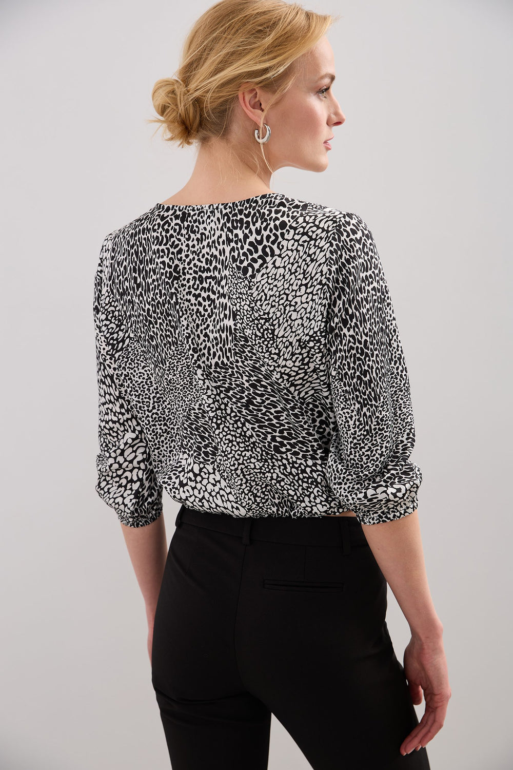 Printed V neck blouse