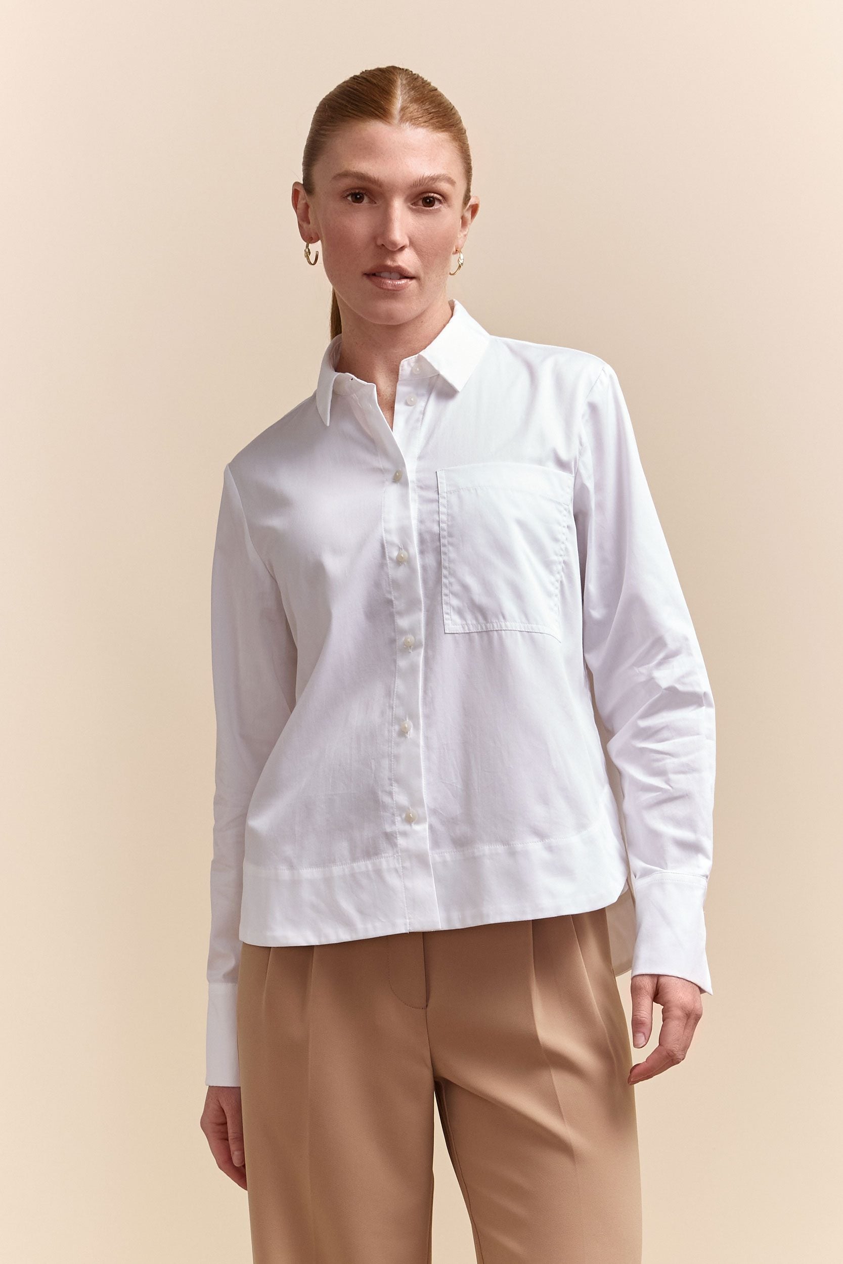 Oversized shirt with applied pocket