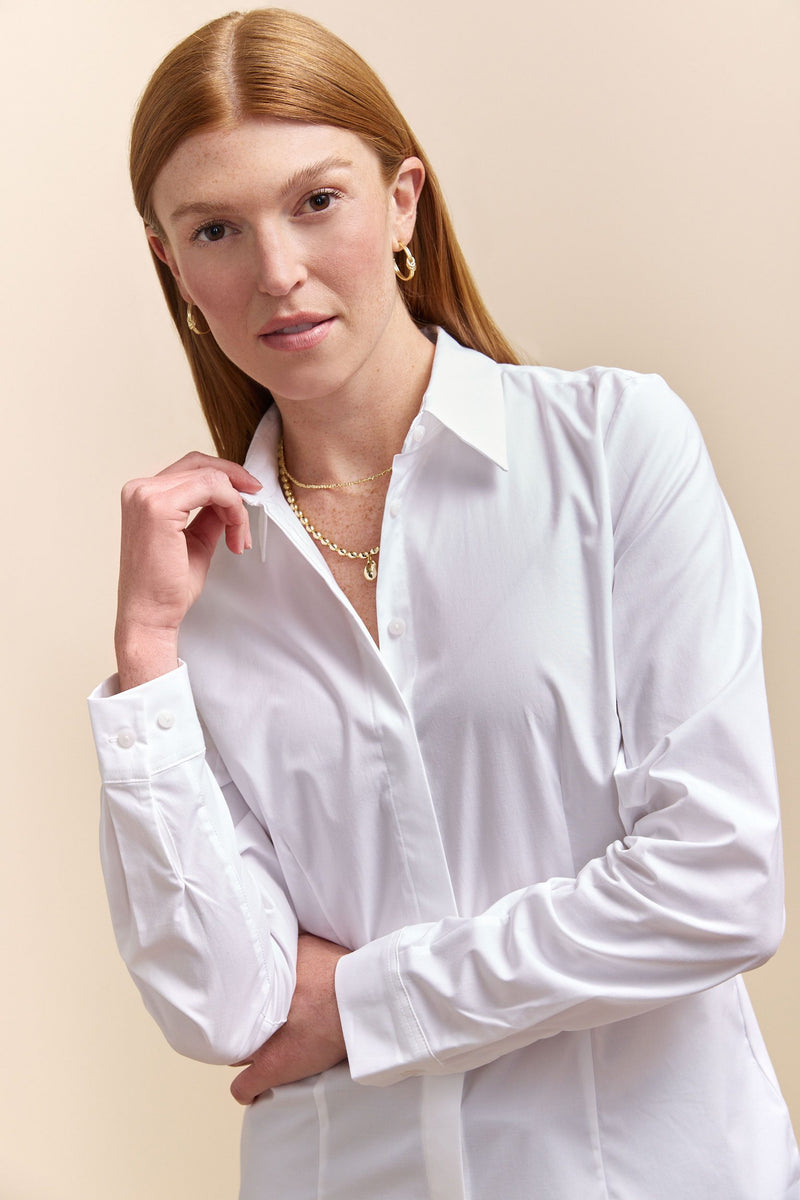 Basic poplin & jersey shirt