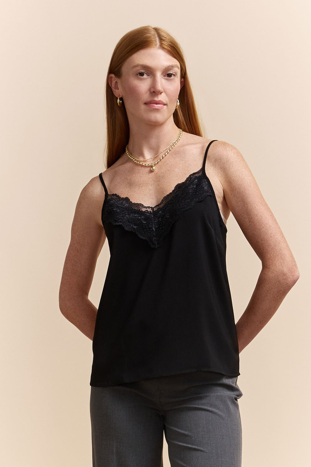 Lace top with thin straps