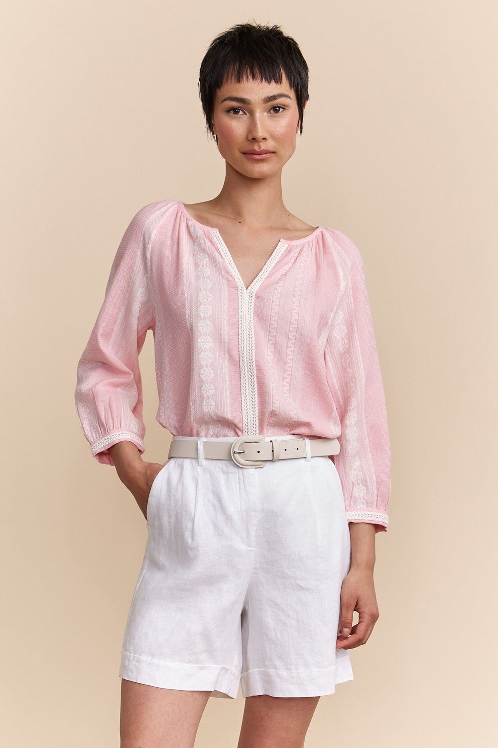 Blouse with embroidery details