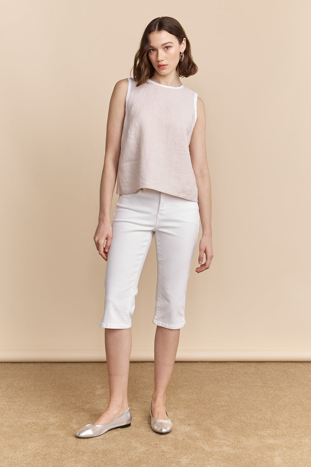 Sleeveless linen top
