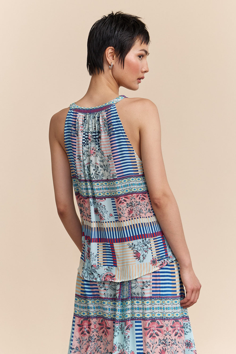 Printed halter top