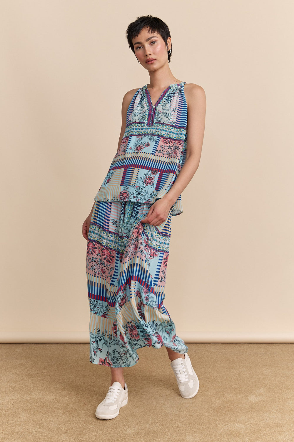 Printed halter top