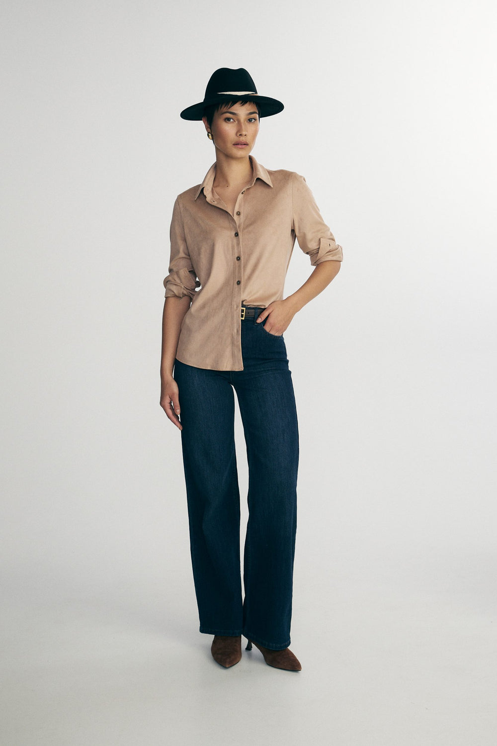 Vegan suede blouse