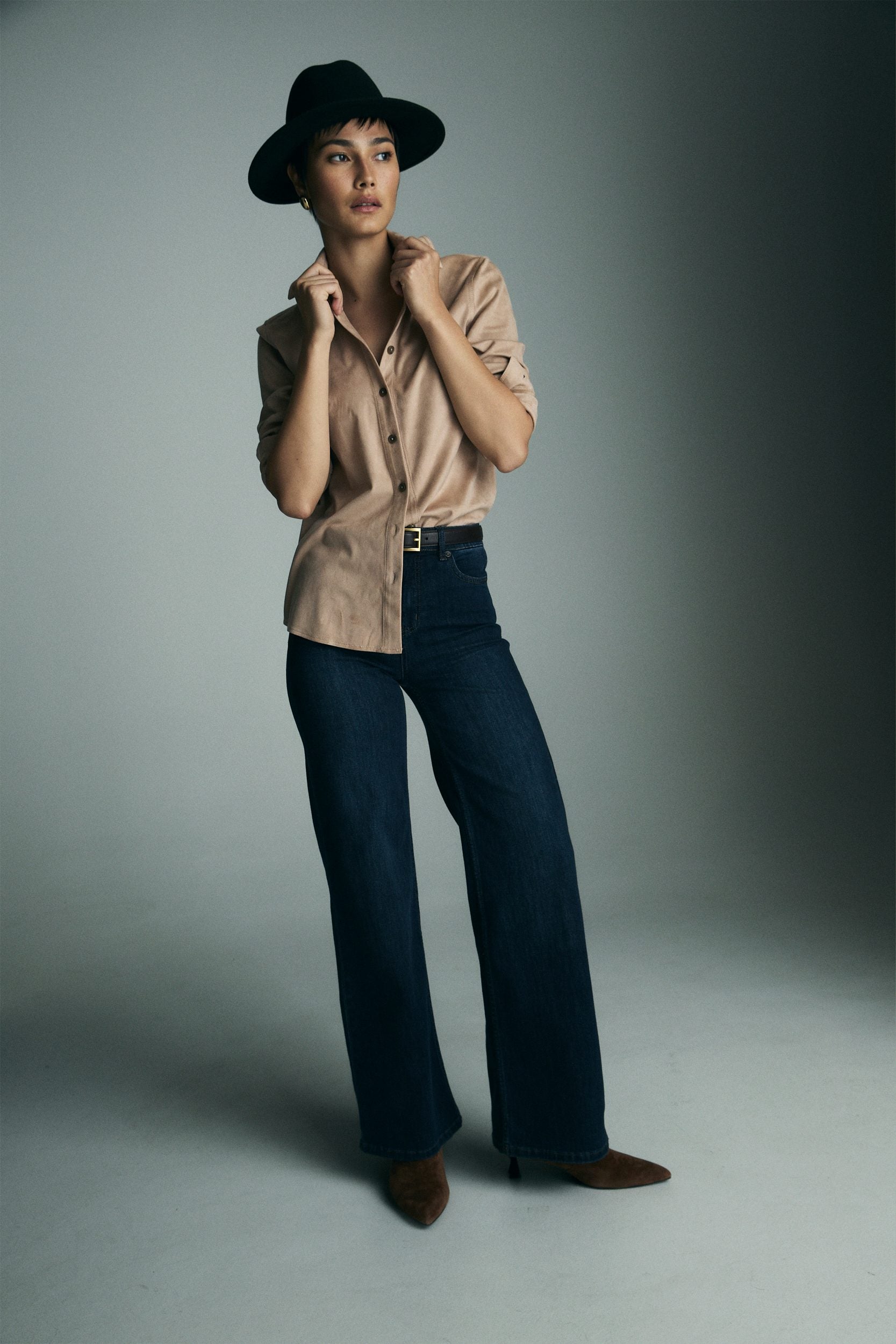 Vegan suede blouse