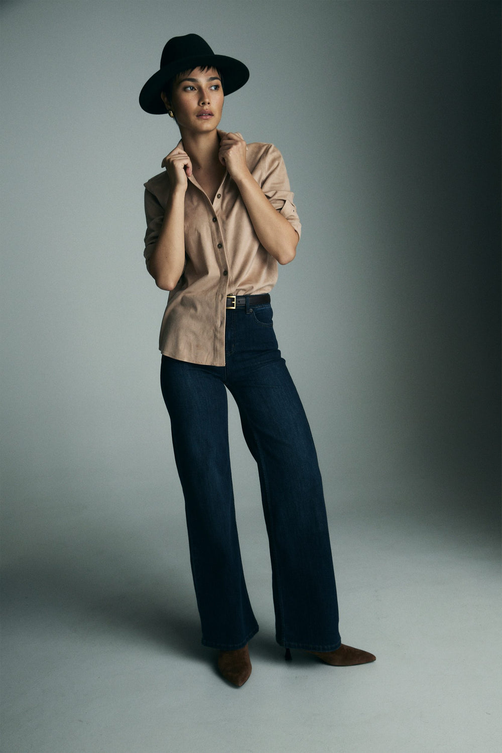 Vegan suede blouse