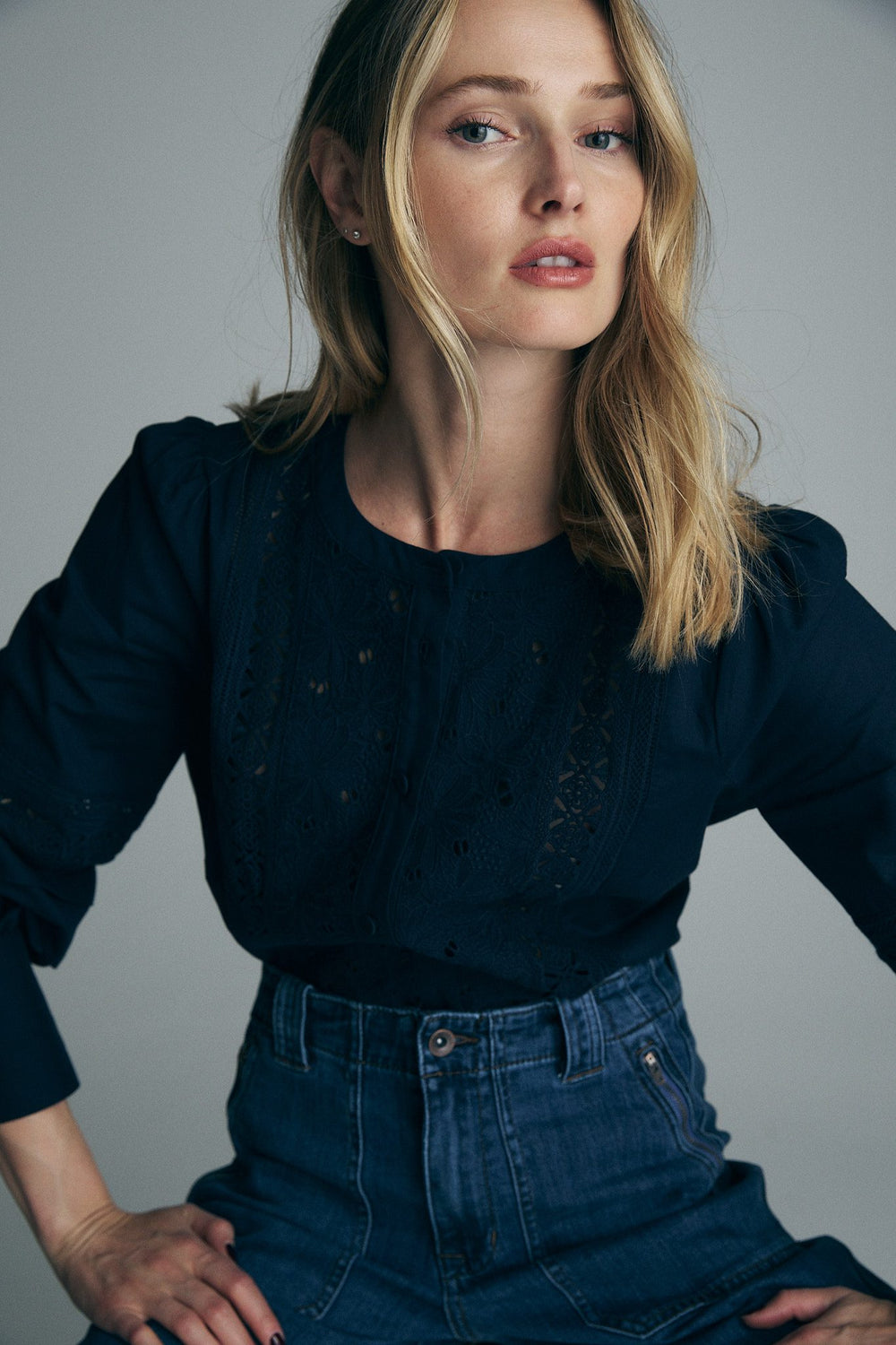 Blouse with embroidery