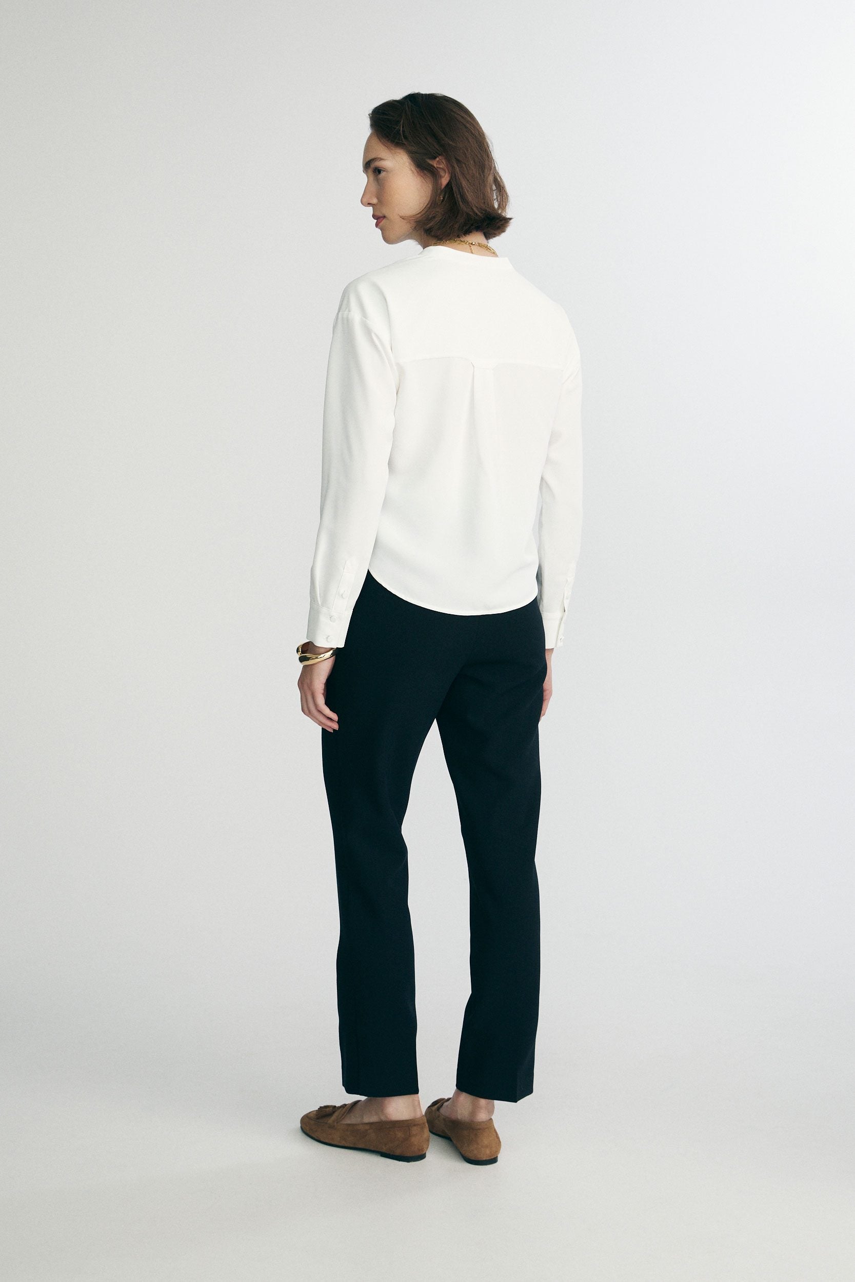 Oversized henley blouse