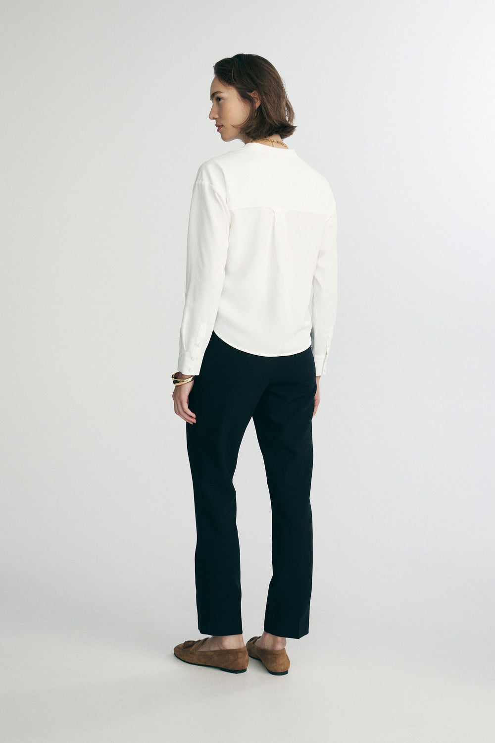 Oversized henley blouse