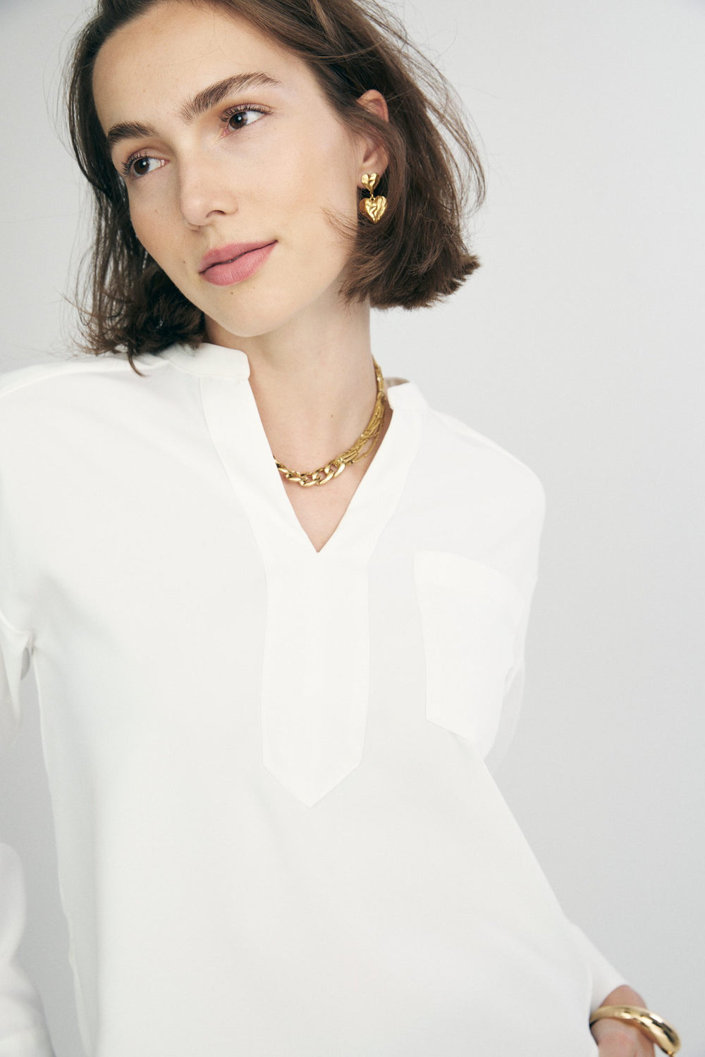 Oversized henley blouse