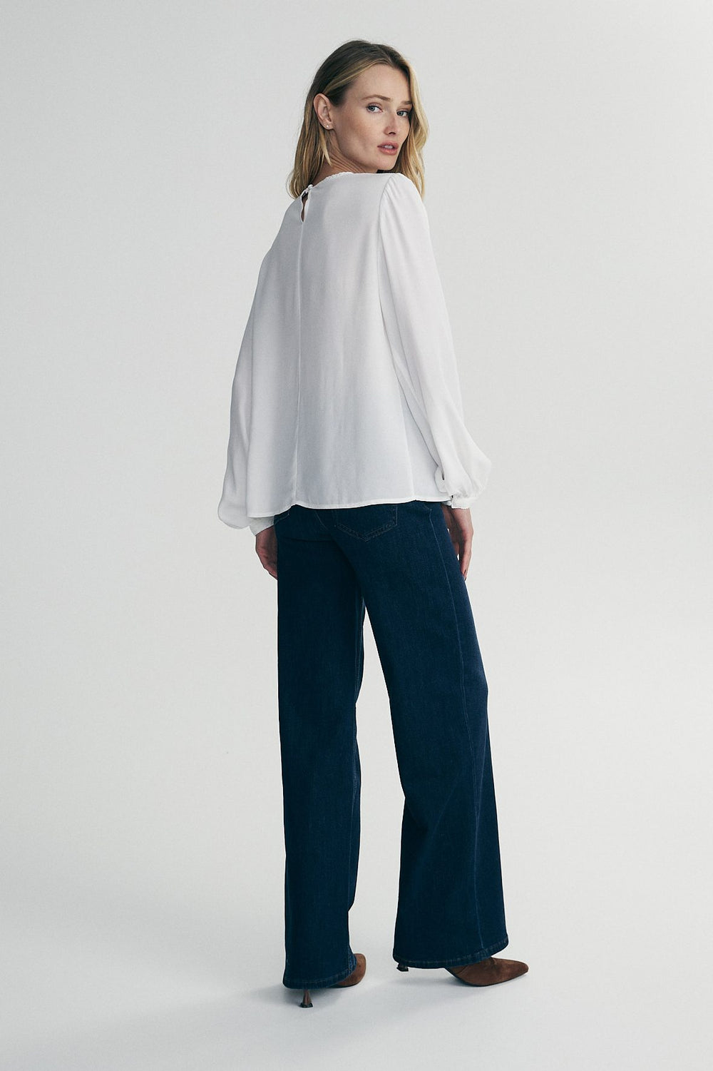 Top with lace yoke