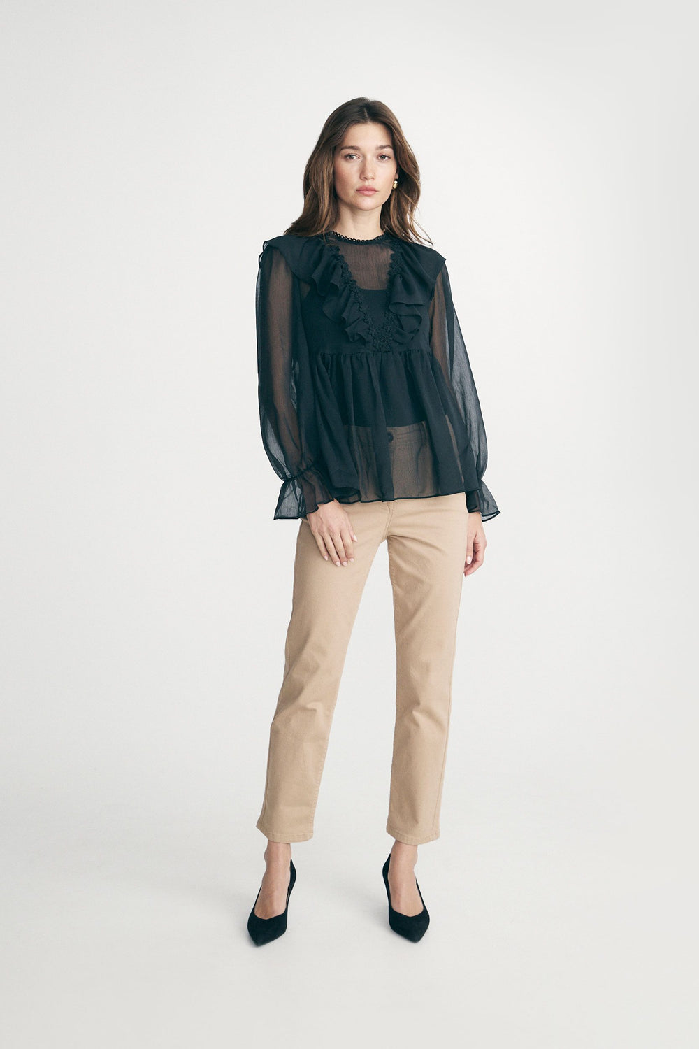 Gathered fluid blouse