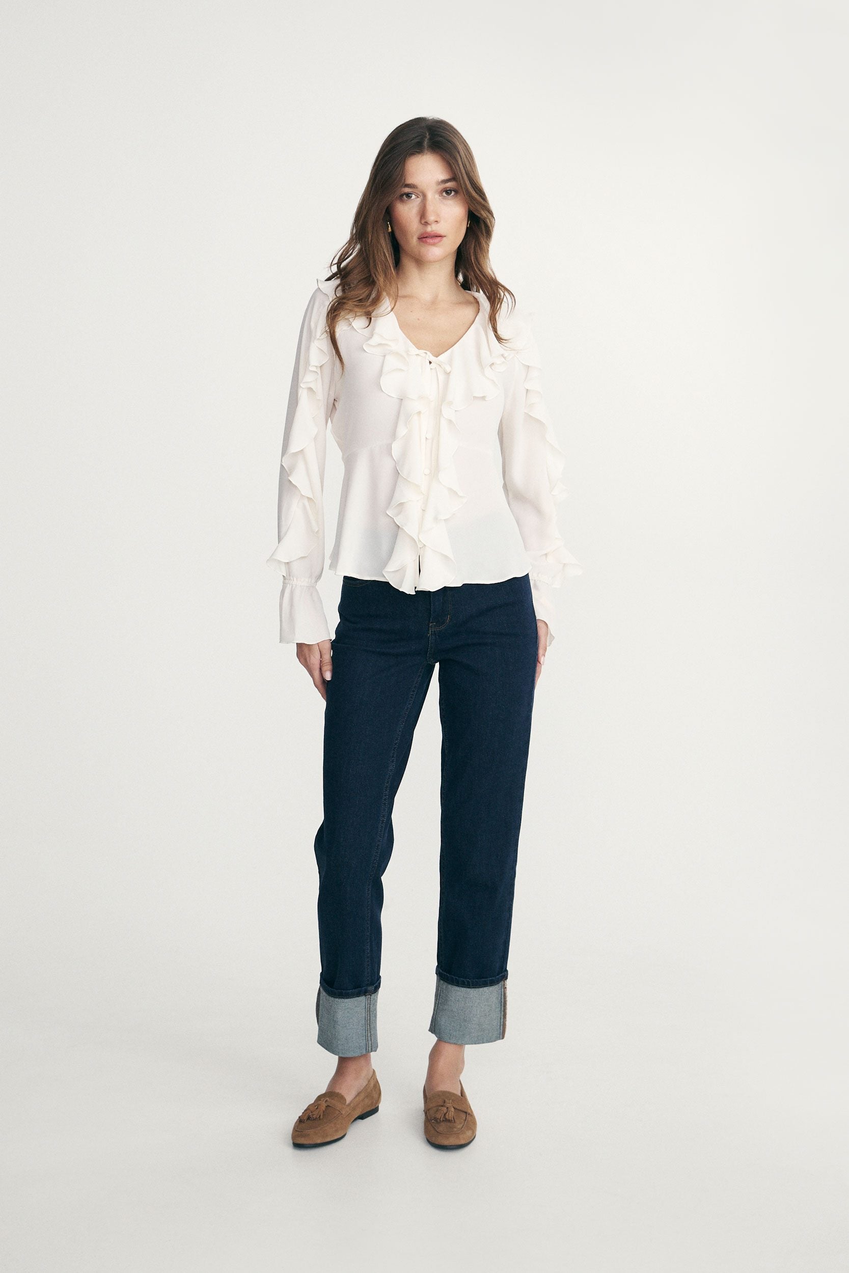 Ruffled fluid blouse