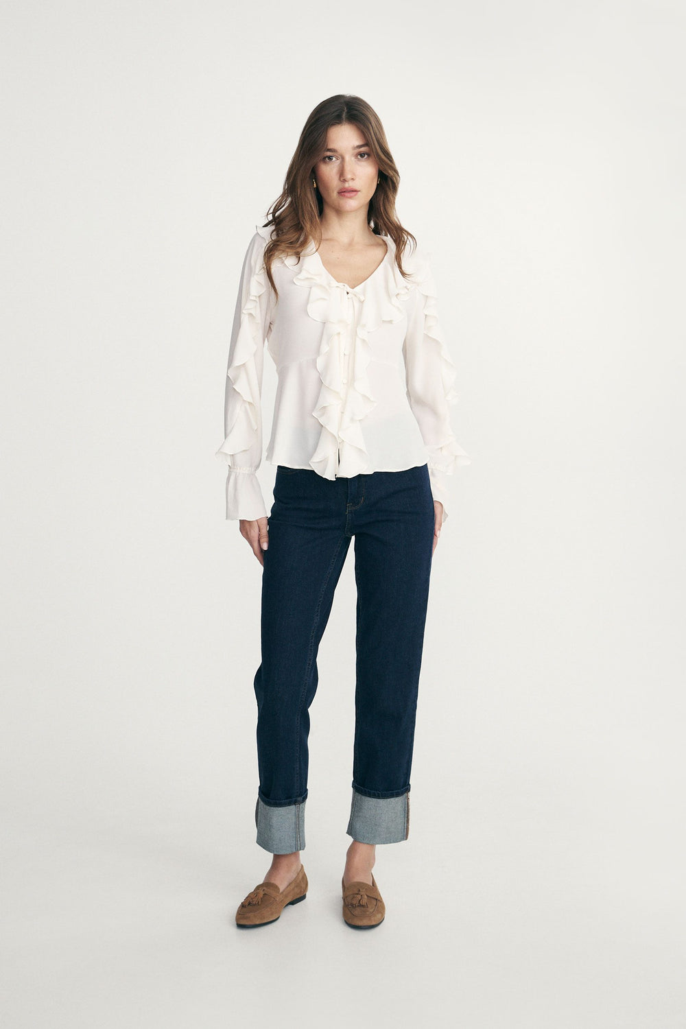 Ruffled fluid blouse