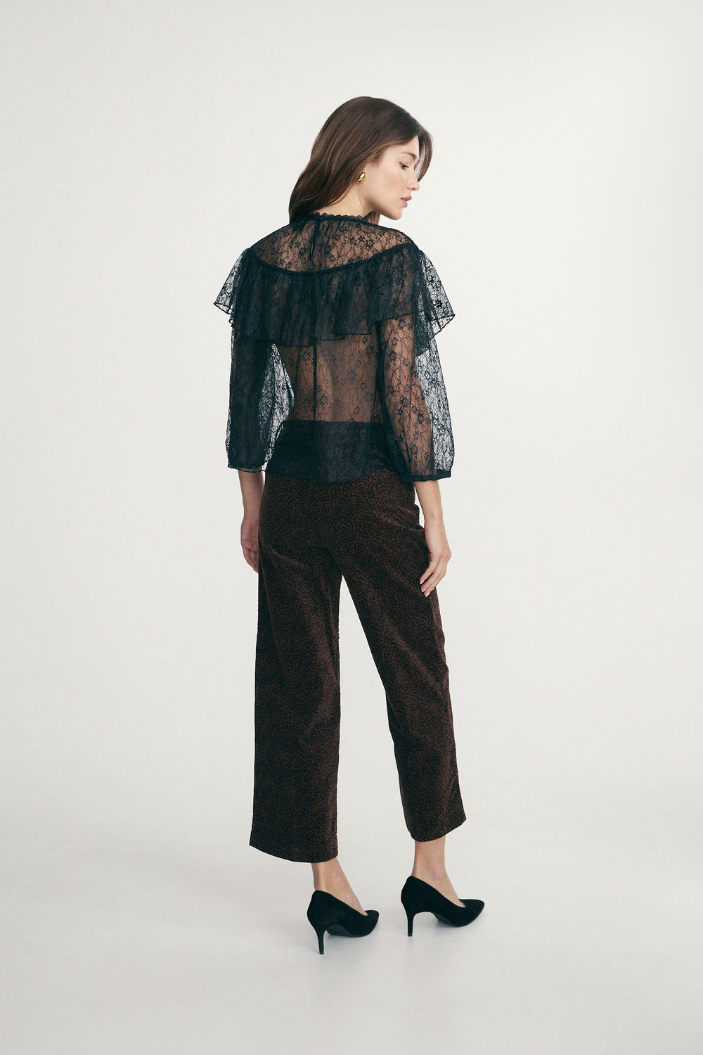 Ruffled lace blouse
