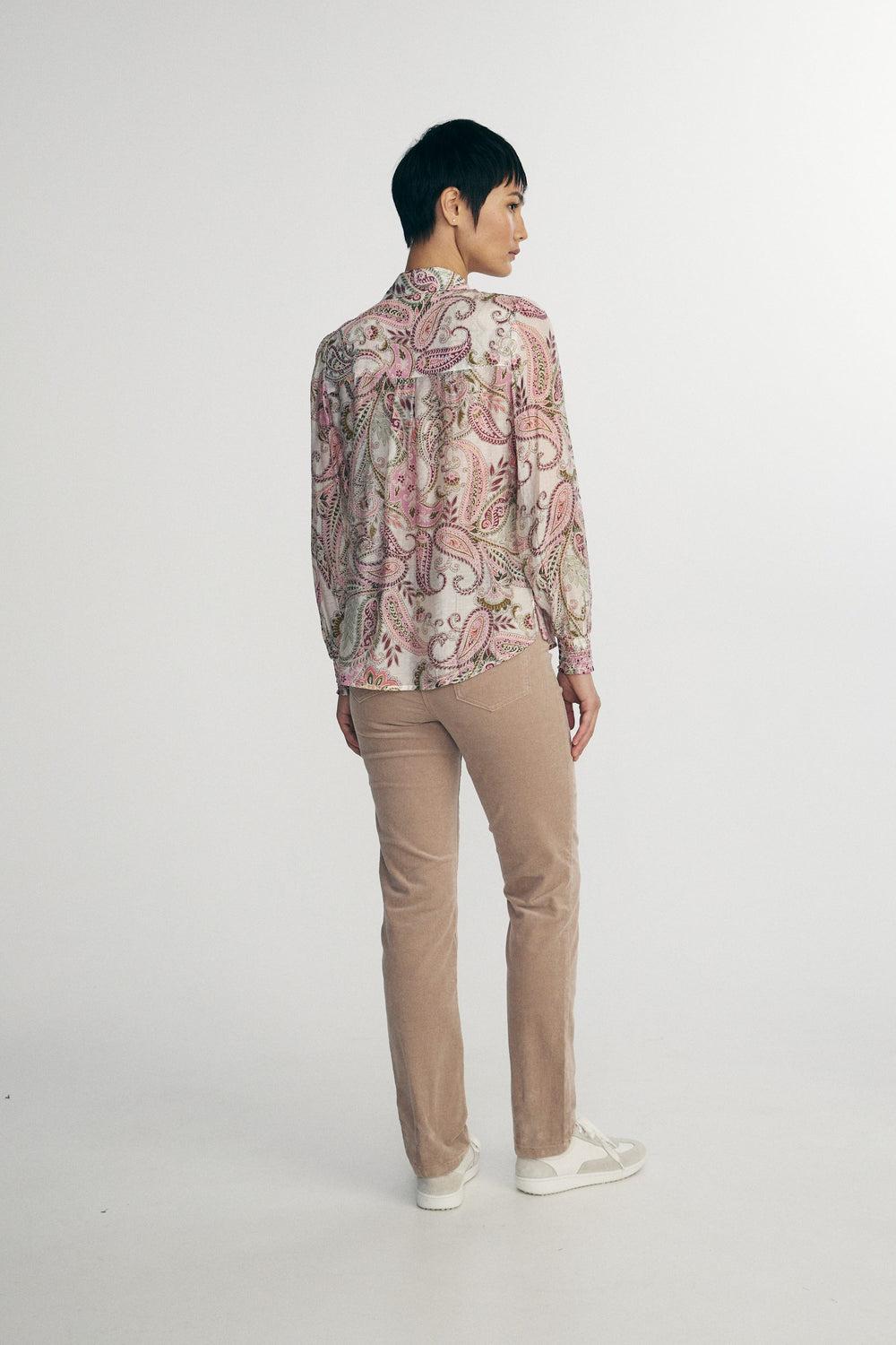 Printed blouse with pintucks detail