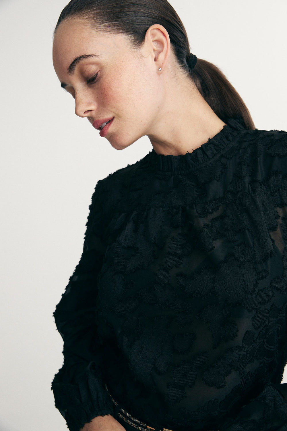 Textured Sheer Floral Blouse