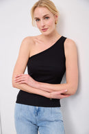 One shoulder rib top