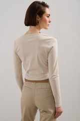 Long sleeve wrap top