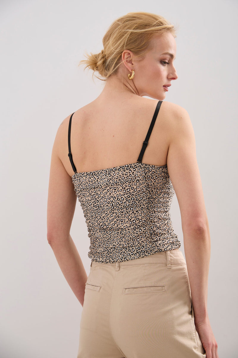 Leopard tube top with straps