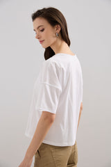 Oversize t-shirt with rolled sleeves