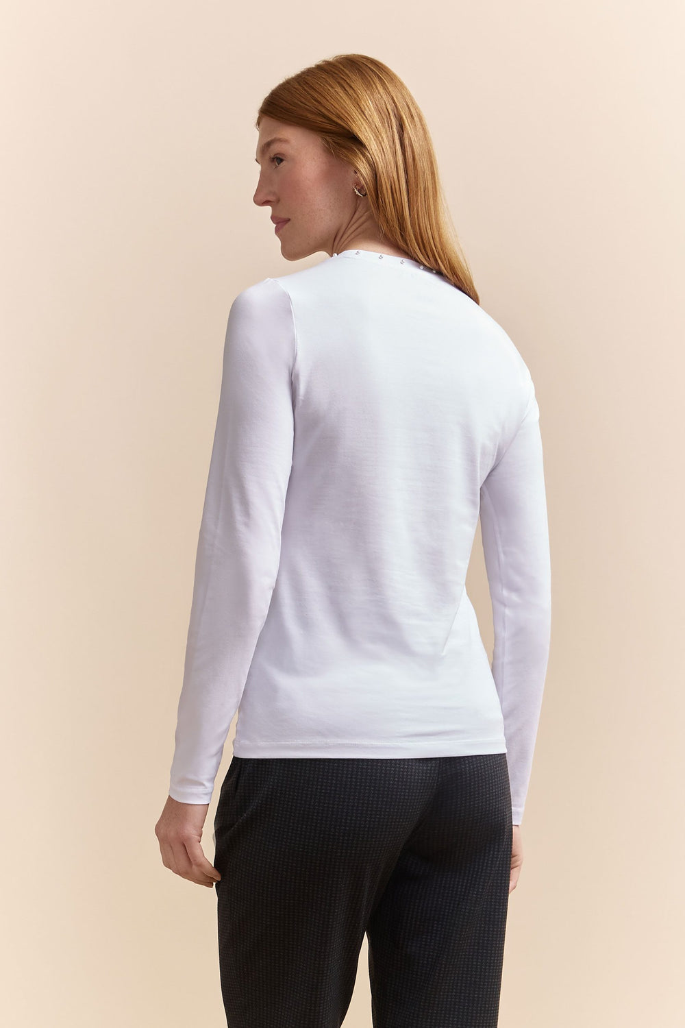 long sleeve top with hot fix perle