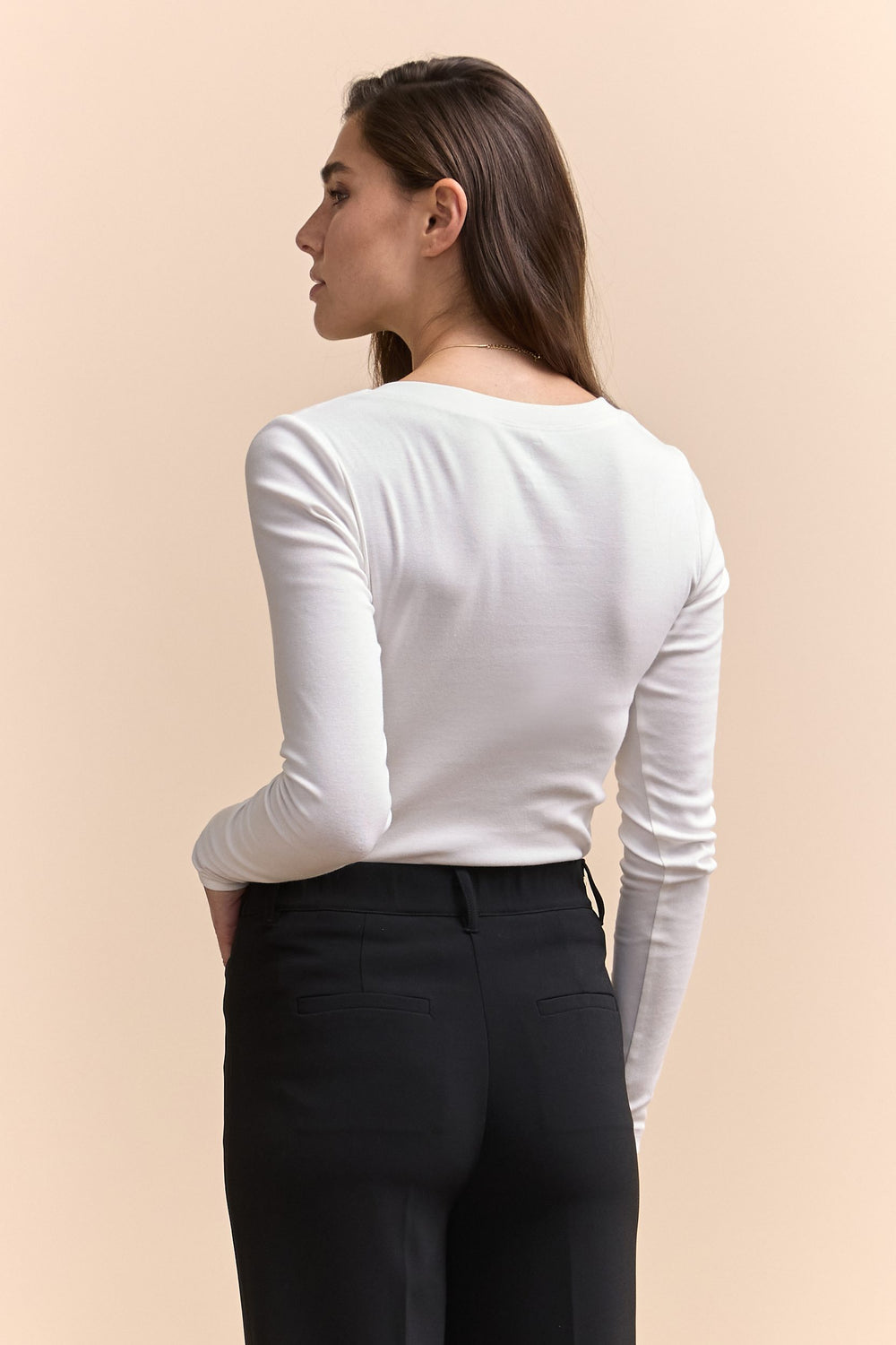 Rib top with button placket