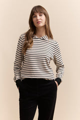 Hooded sweatshirt with stripes