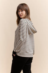 Hooded sweatshirt with stripes